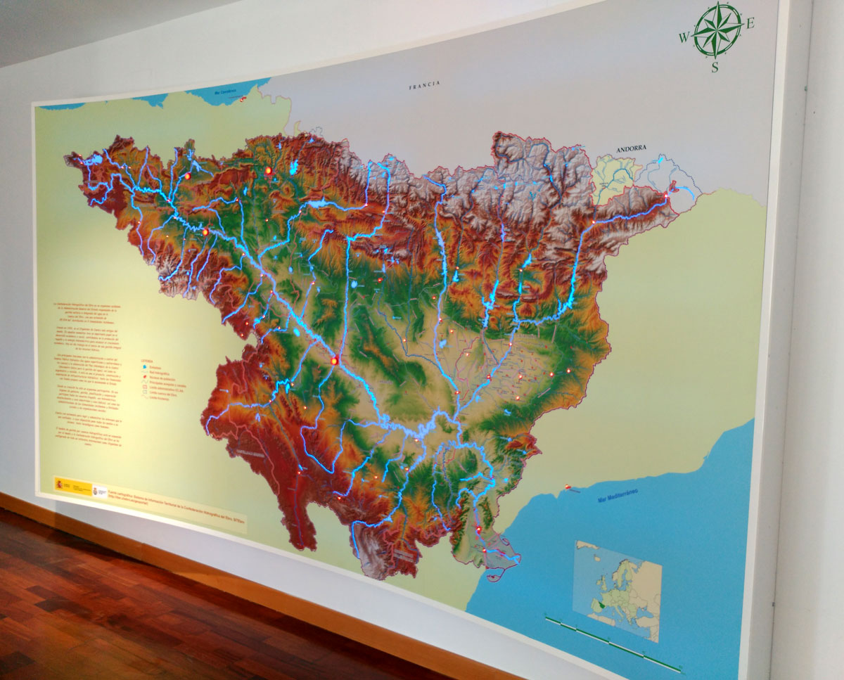 Plano de la cuenca del río Ebro - Maquetismo Ramiro Hernandez